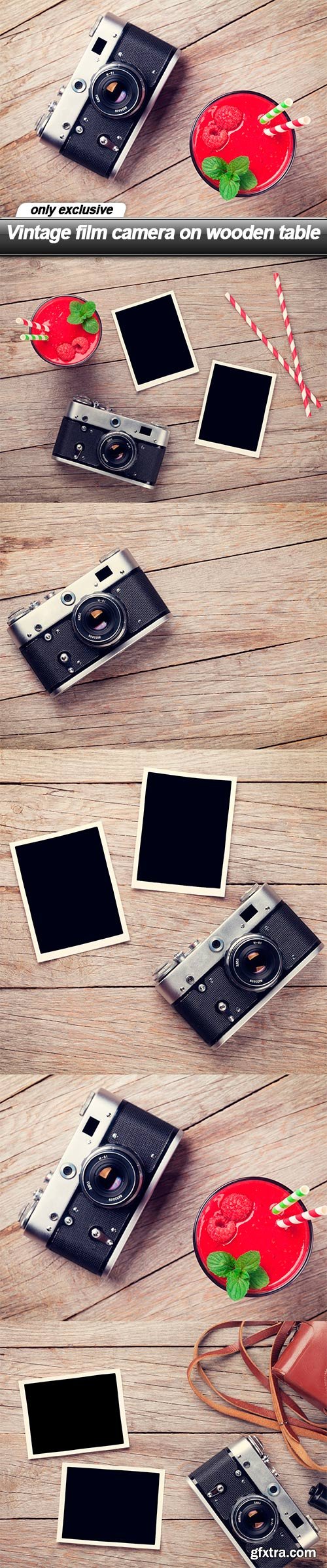 Vintage film camera on wooden table - 5 UHQ JPEG