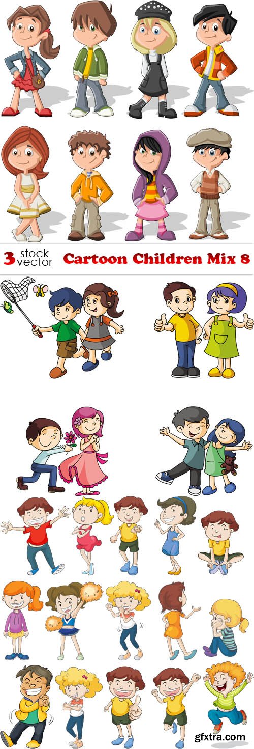 Vectors - Cartoon Children Mix 8