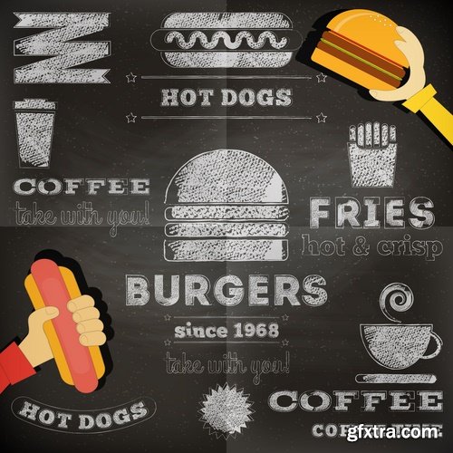 Collection of vector image a background menu background banner poster flyer #2-25 Eps