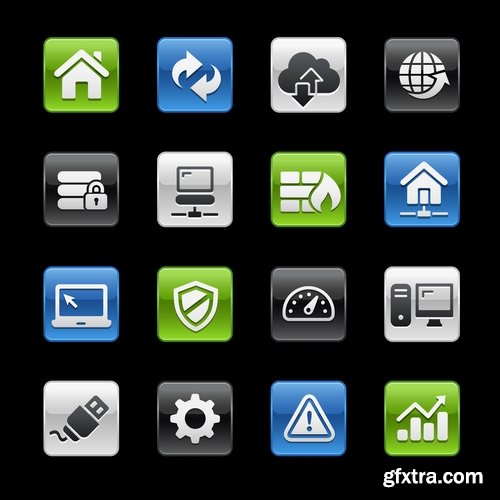 Collection of vector image various flat icons on various subjects #5-25 Eps