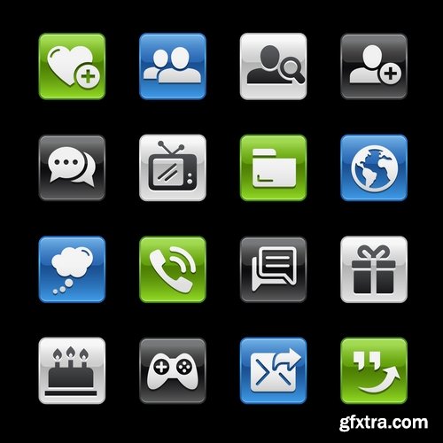 Collection of vector image various flat icons on various subjects #5-25 Eps