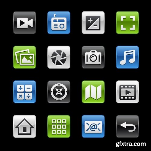 Collection of vector image various flat icons on various subjects #5-25 Eps