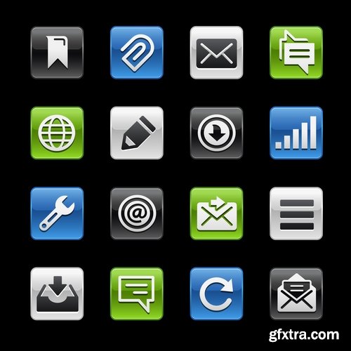 Collection of vector image various flat icons on various subjects #5-25 Eps