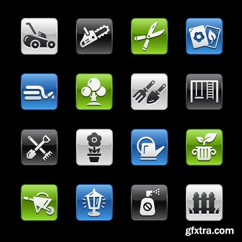 Collection of vector image various flat icons on various subjects #5-25 Eps