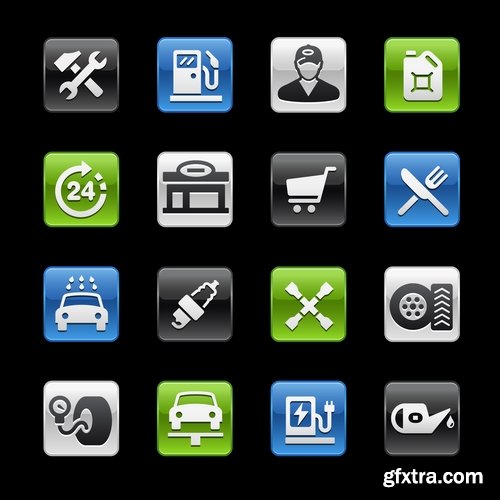 Collection of vector image various flat icons on various subjects #5-25 Eps