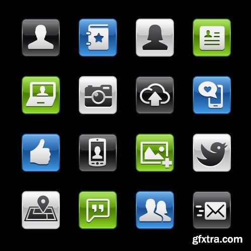 Collection of vector image various flat icons on various subjects #5-25 Eps