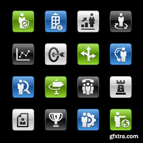 Collection of vector image various flat icons on various subjects #5-25 Eps