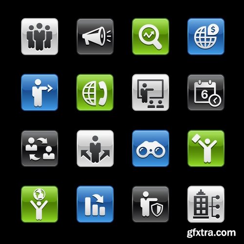 Collection of vector image various flat icons on various subjects #5-25 Eps