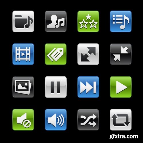 Collection of vector image various flat icons on various subjects #5-25 Eps