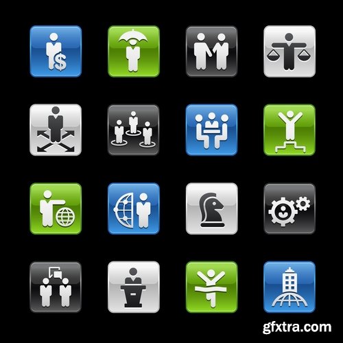 Collection of vector image various flat icons on various subjects #5-25 Eps