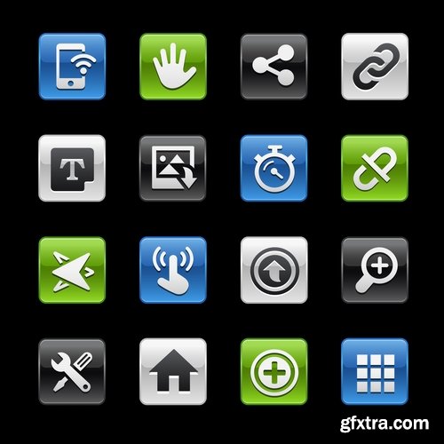 Collection of vector image various flat icons on various subjects #5-25 Eps