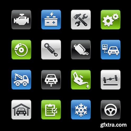 Collection of vector image various flat icons on various subjects #5-25 Eps