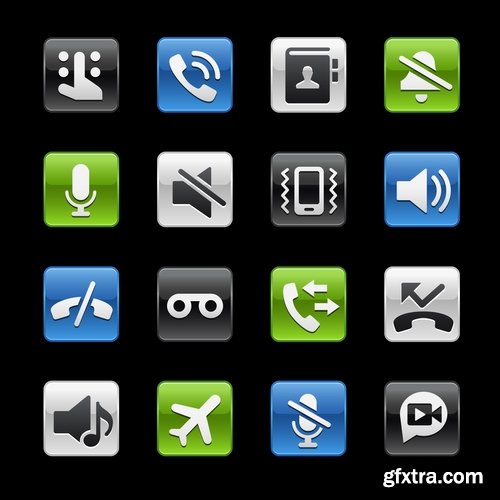 Collection of vector image various flat icons on various subjects #5-25 Eps