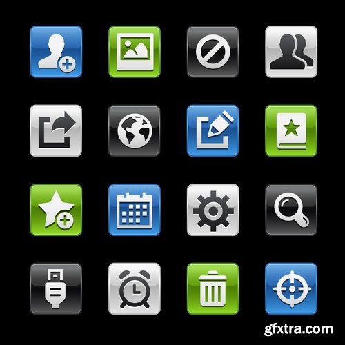 Collection of vector image various flat icons on various subjects #5-25 Eps