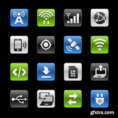 Collection of vector image various flat icons on various subjects #5-25 Eps