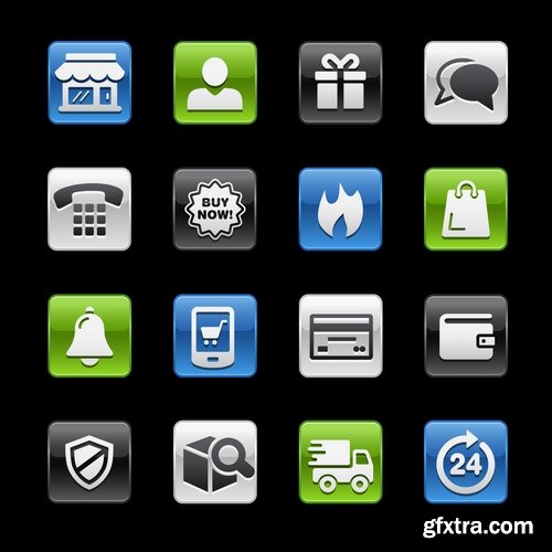 Collection of vector image various flat icons on various subjects #5-25 Eps