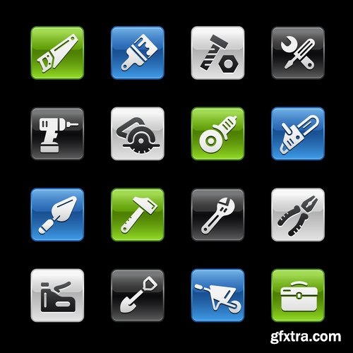 Collection of vector image various flat icons on various subjects #5-25 Eps