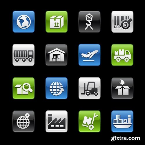 Collection of vector image various flat icons on various subjects #5-25 Eps