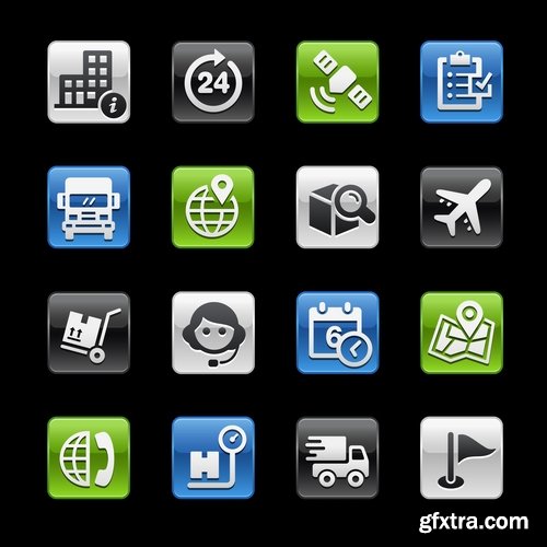 Collection of vector image various flat icons on various subjects #5-25 Eps