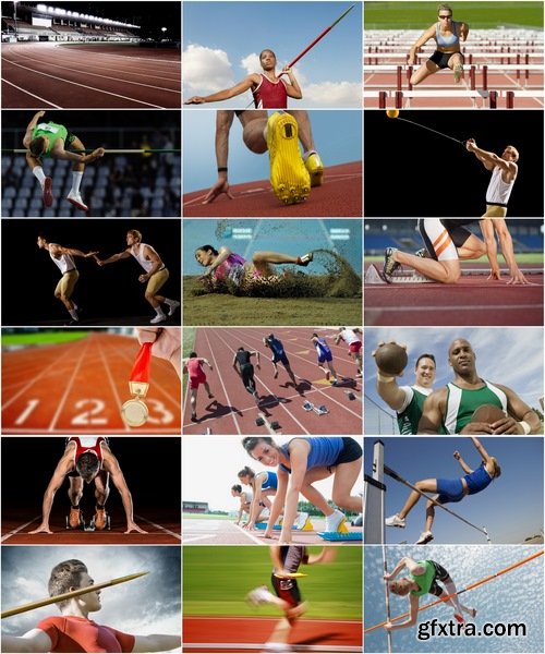 Collection track and field sports running pole vault steeplechase javelin throw 25 HQ Jpeg