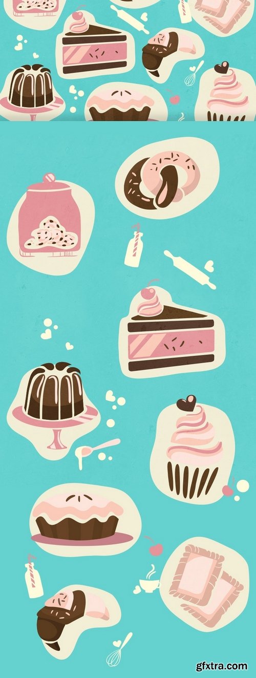 Pastry And Cookies Vector Clip Art