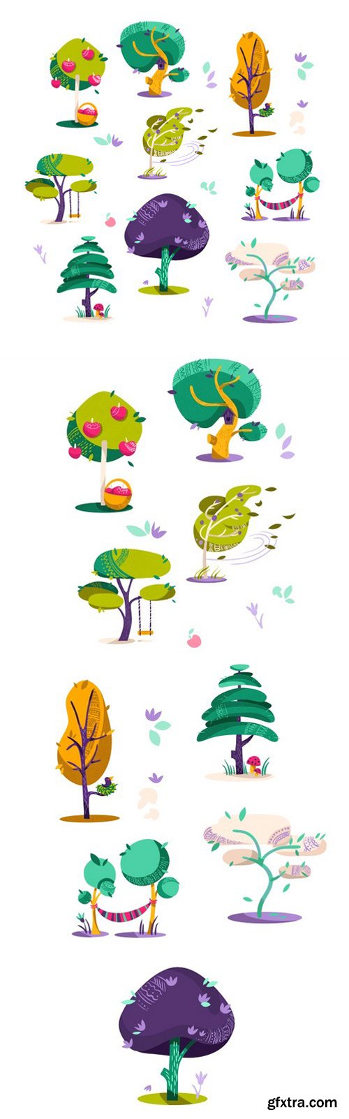 Decorative Trees Vector Clip Art