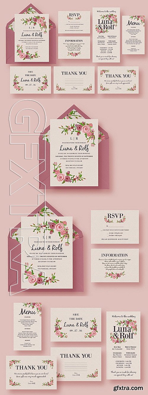 CM - Floral Wedding Invitation Suite 328708