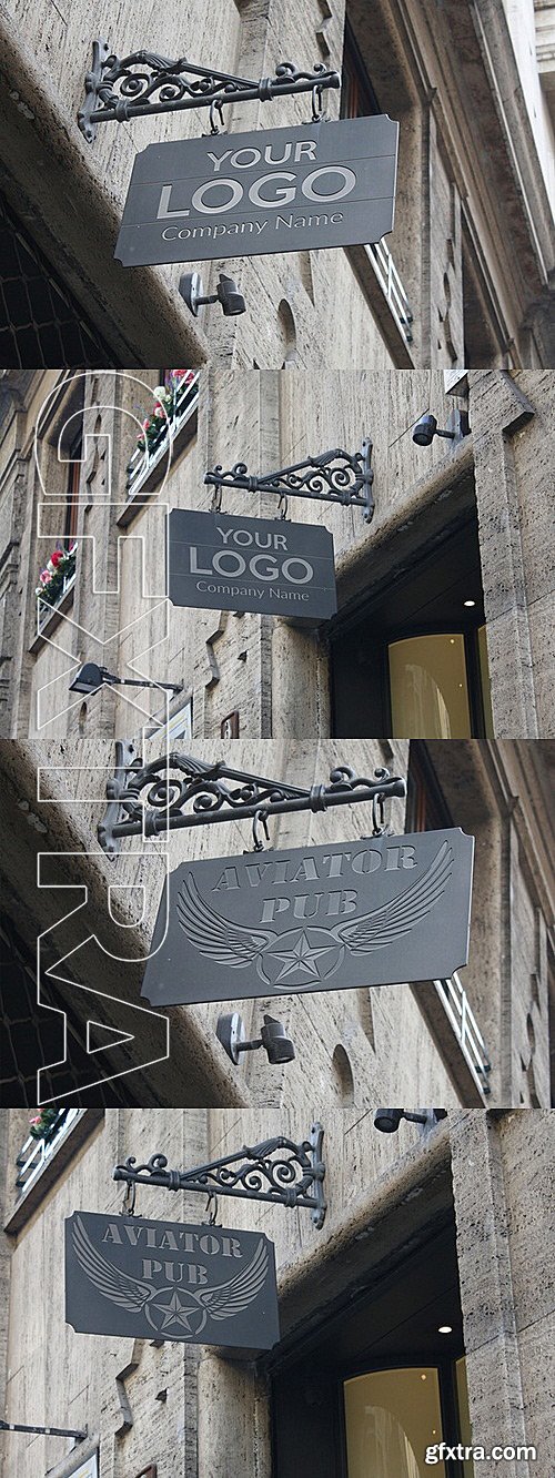 CM - Logo Mock up exterior sign 327795