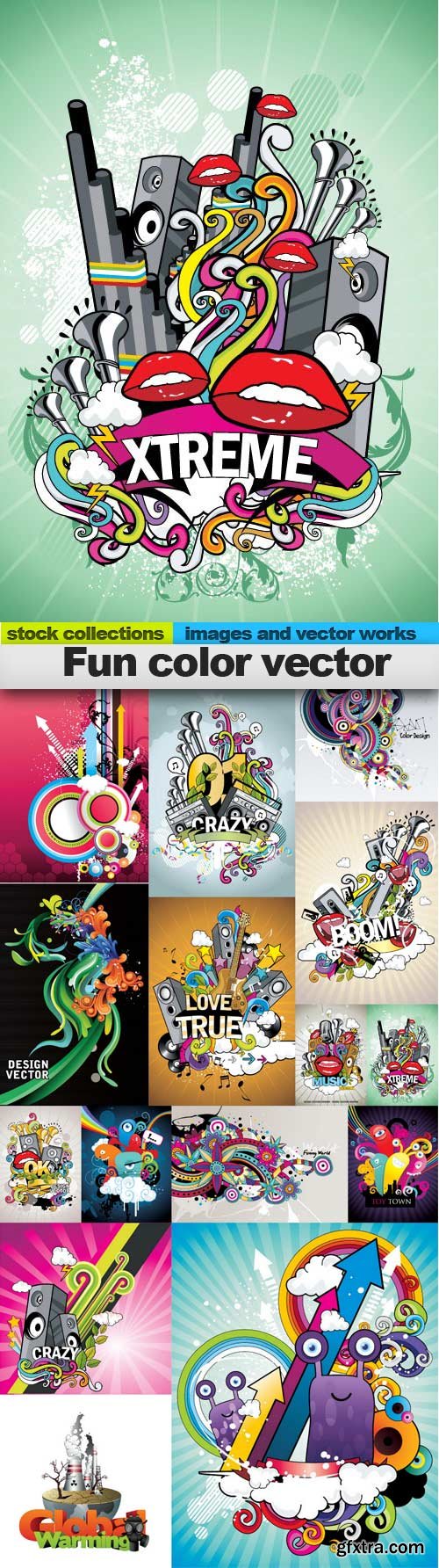 Fun color vector, 15 x EPS