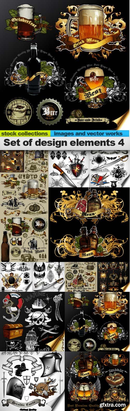 Set of design elements 4, 15 x EPS