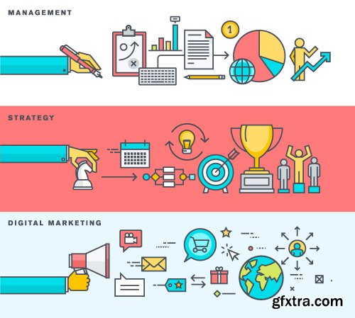 Template business flat icon design concept vector