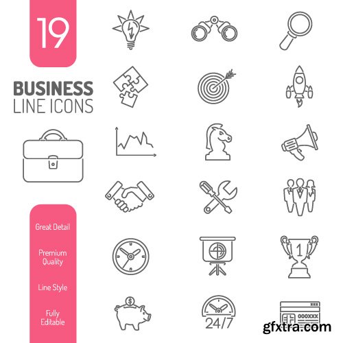 Template business flat icon design concept vector