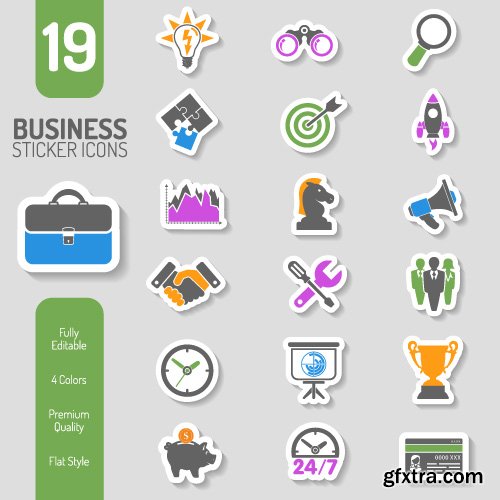 Template business flat icon design concept vector