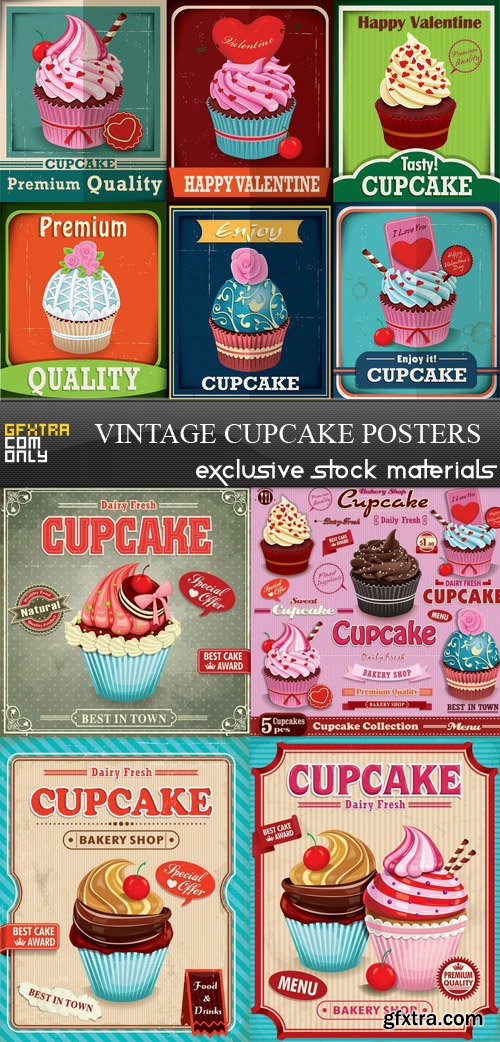 Vintage Cupcake Posters