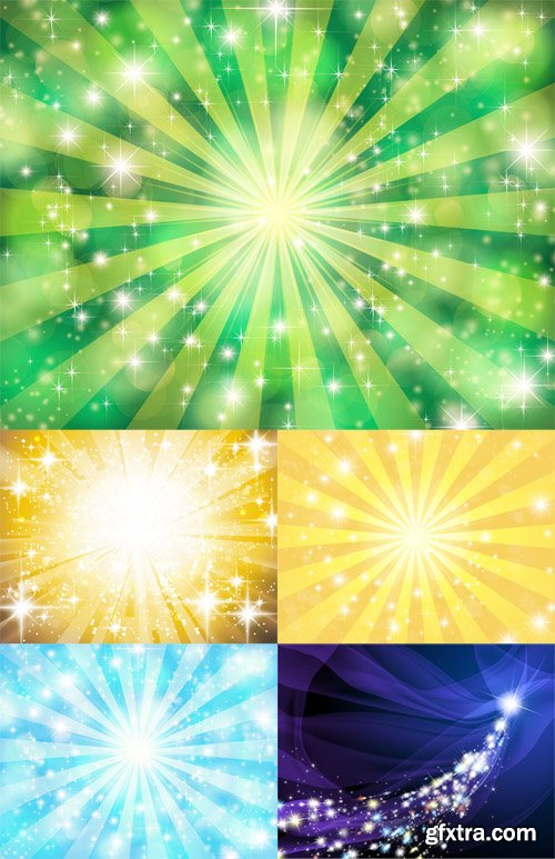 Sun Background with Sparkles Vector Set