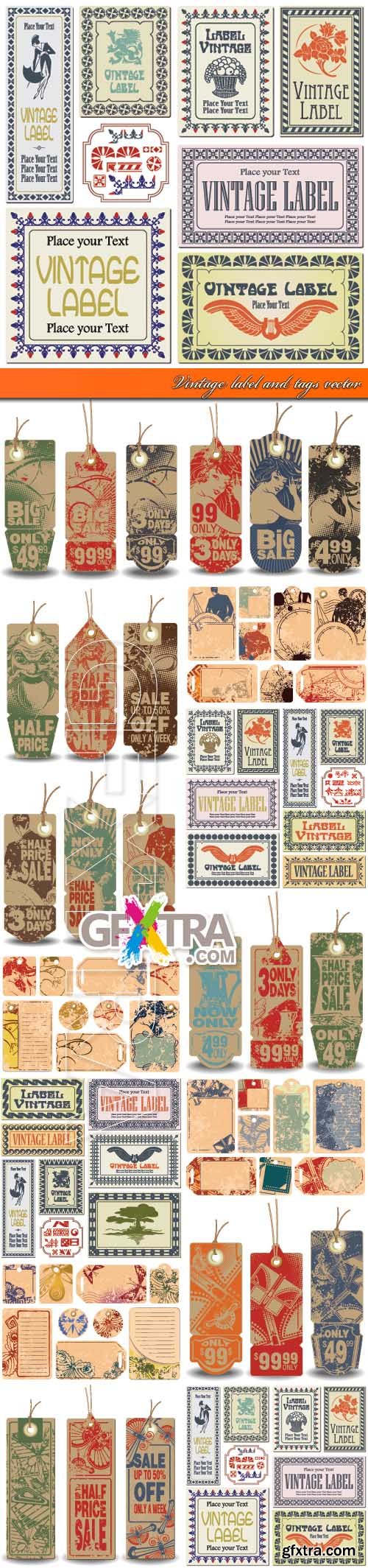 Vintage label and tags vector