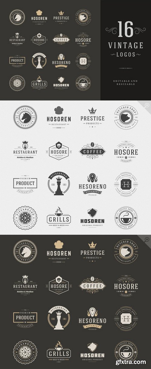 CM - 16 Vintage Logotypes or Badges 324553