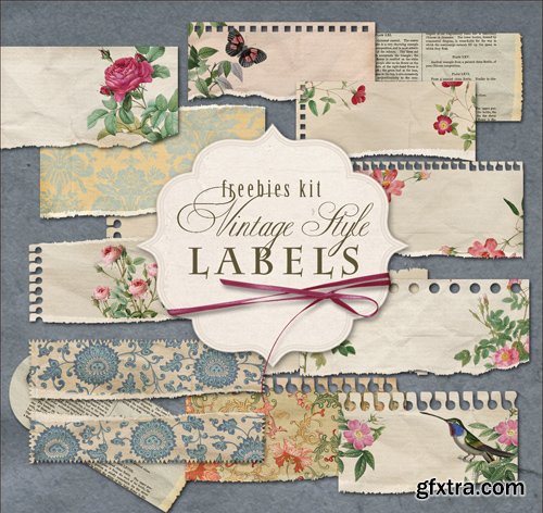 Scrap Kit - Labels in Vintage Style