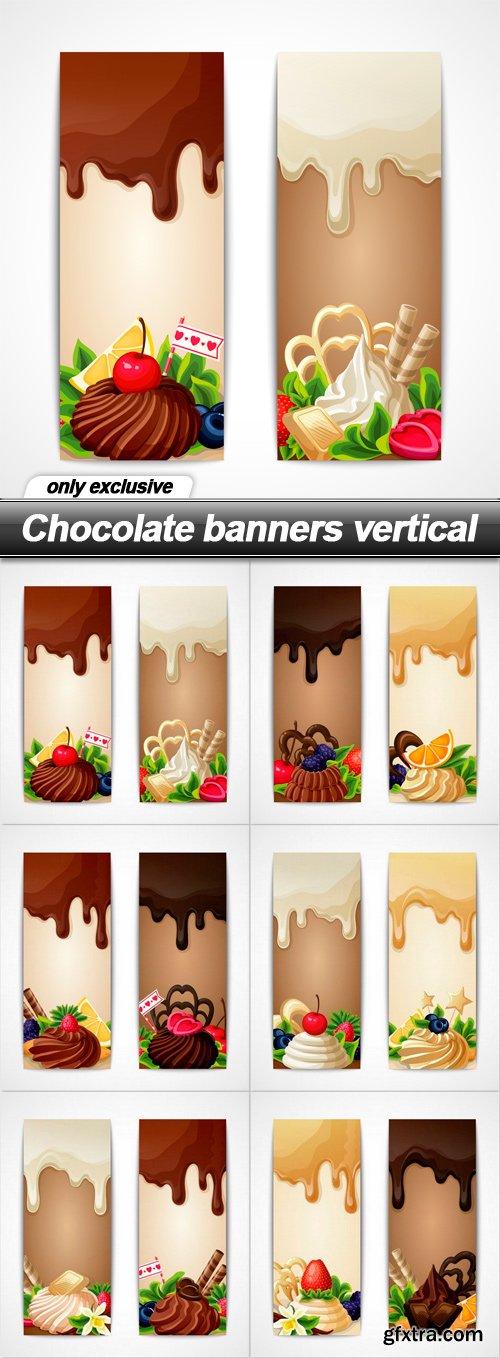 Chocolate banners vertical - 6 EPS