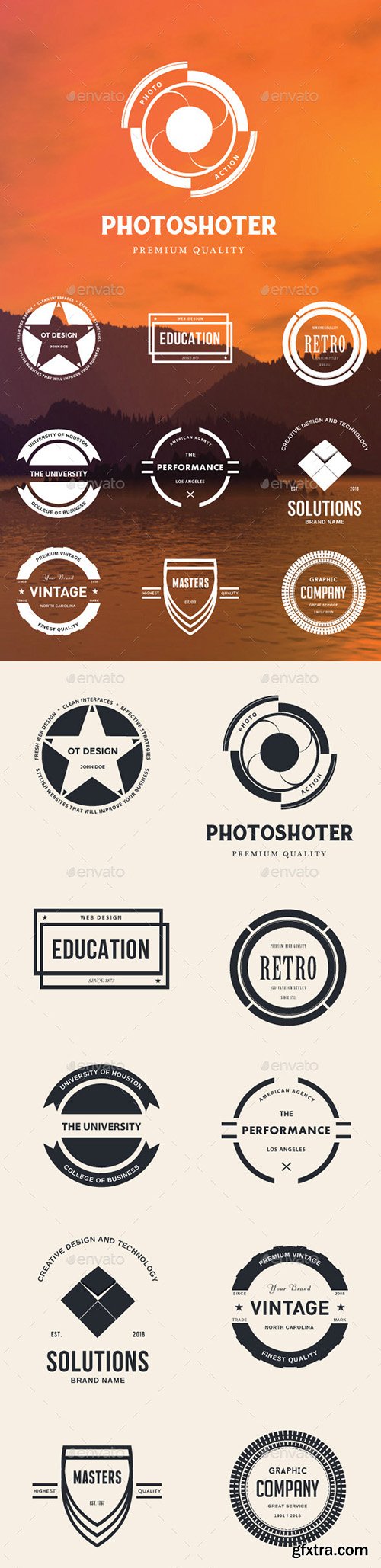 GraphicRiver 40 Vintage Labels & Logo Badges Bundle 12287168