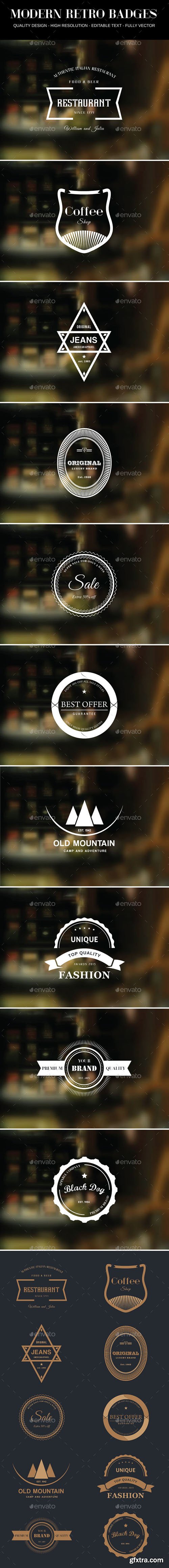 GraphicRiver 40 Vintage Labels & Logo Badges Bundle 12287168