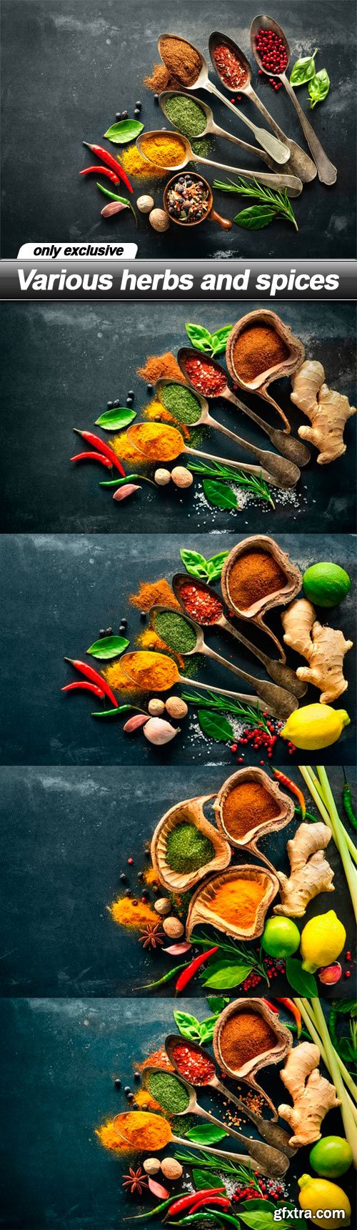 Various herbs and spices - 5 UHQ JPEG