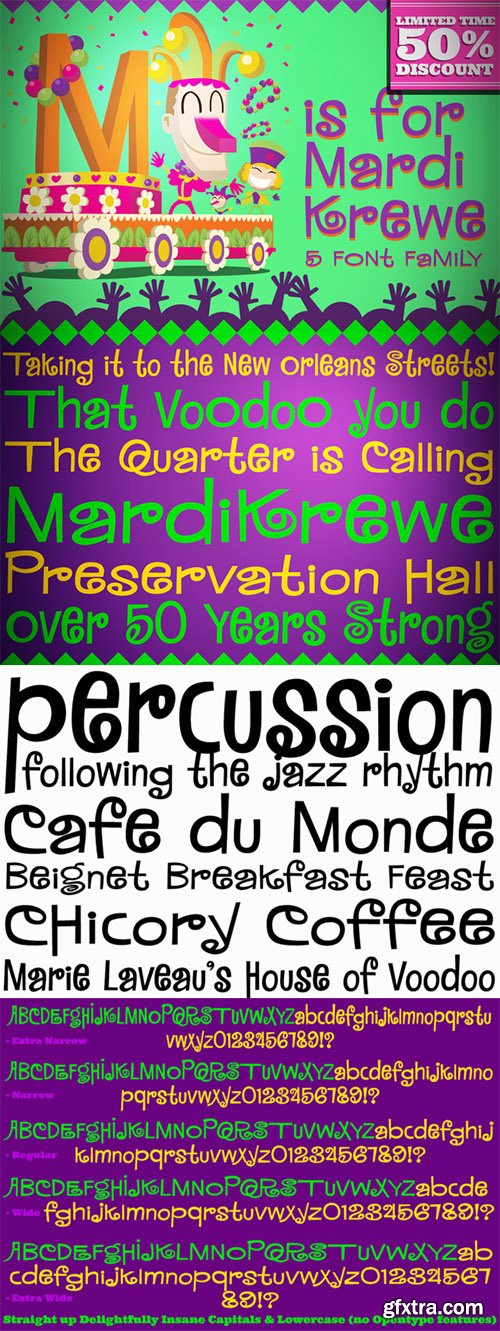 CM MardiKrewe Font Family 329491