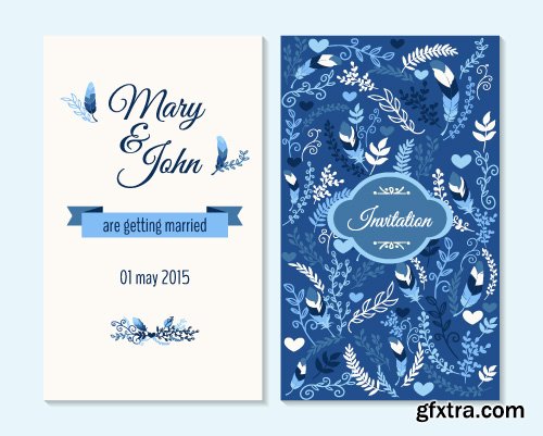 Wedding invitation save the date cards vector