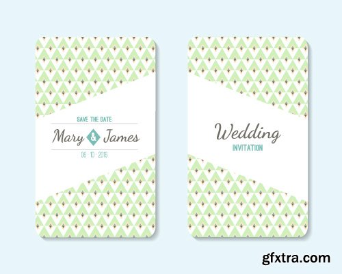 Wedding invitation save the date cards vector