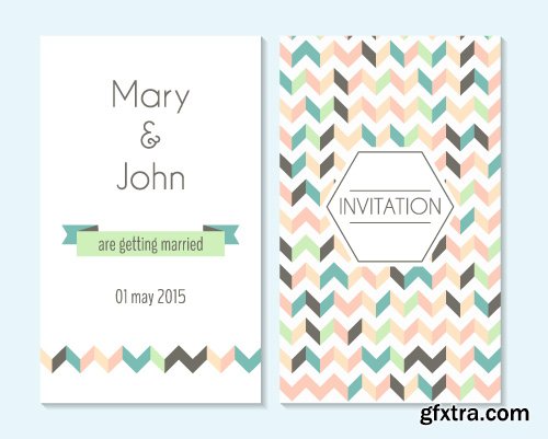 Wedding invitation save the date cards vector