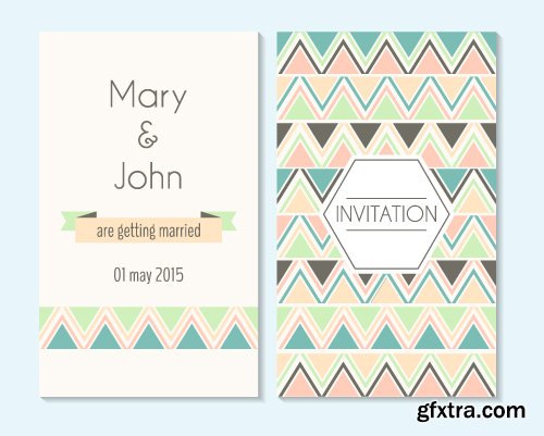 Wedding invitation save the date cards vector