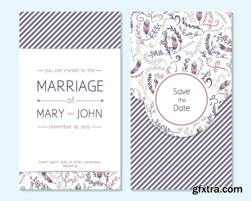 Wedding invitation save the date cards vector