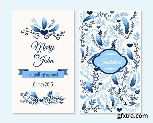 Wedding invitation save the date cards vector