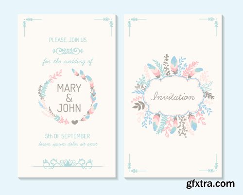 Wedding invitation save the date cards vector